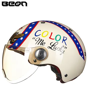 BEON B-103 casco de cara abierta E-BIKE moto cascos casco de la vespa vintage capacete de moto de verano casco de la motocicleta