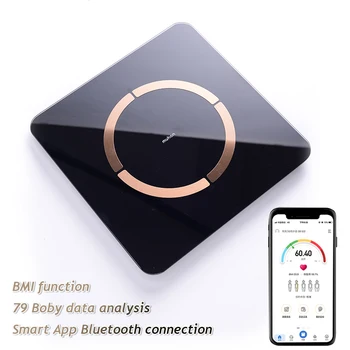 Básculas de baño Smart Wireless Digital de Escala de Peso de la Grasa Corporal Balance de Agua BIM Composición Analizador de Conectar Bluetooth Smartphone