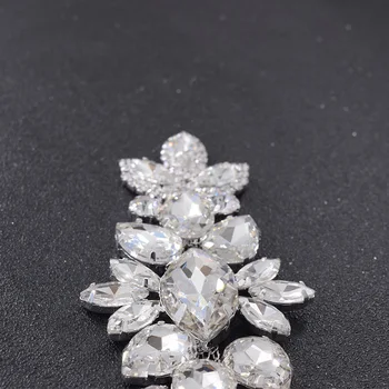 10pcs/lot todos los diamantes de imitación de cristal apliques de cristal de strass para el vestido de boda de la correa de la faja de coser en las decoraciones de la revisión de la joyería accesorios