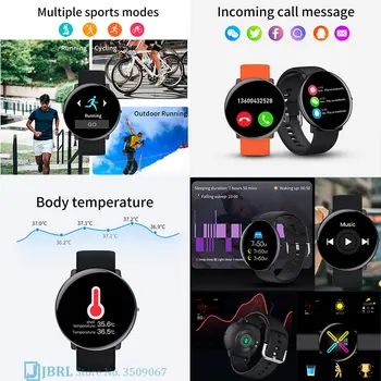 Ultrafinos Reloj Inteligente Mujeres Hombres Smartwatch de la Electrónica Inteligente Reloj Para Android IOS Fitness Tracker Nueva Temperatura Smart-watch
