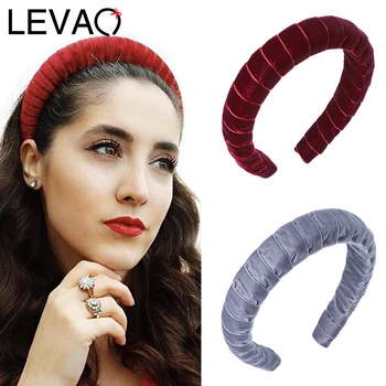 LEVAO Esponja Engrosamiento de la cabeza cintas de Terciopelo de la Moda de Diadema de Bisel Turbante Niñas, Accesorios para el Cabello Pelo Aro Mujeres Anudado Headwear