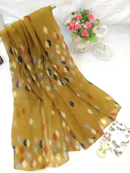 2020 De La Moda Nueva Viscosa Rombo De Impresión Bufanda Chalina Las Mujeres De La Geometría De La Playa Musulmán Envuelve Bufandas Hiyab 7 Colores El Envío Libre