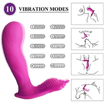 LOAEY Wearable Vibrador de Clítoris Y Punto G Estimulador de Control Remoto Vibración Masturbación Consolador Juguetes Para Adultos