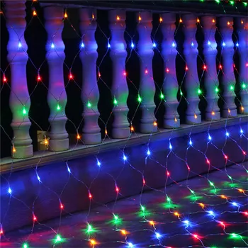 3MX2M de Malla Luz de la Navidad Decoración al aire libre LED de la Luz Neta de la Cadena de Guirnalda de Navidad de Fiesta de la Boda del Jardín Cortina de la Ventana las Luces de Hadas