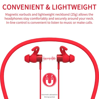 Bluetooth 5.0 Auriculares, Auriculares Inalámbricos, GORSUN E18A Ligero Deporte Auriculares Magnéticos en-Oído Estéreo de banda para el cuello