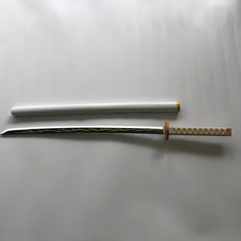 1:1 Cosplay Kimetsu no Yaiba Espada de Demon Slayer Agatsuma Zenitsu Espada de Anime Ninja Cuchillo de la PU de juguete 104cm