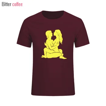 CAFÉ AMARGO Verano Camiseta de los Hombres del Amor de Pareja el Sexo Romántico de Impresión Divertido Prendas de la Marca T-shirt Plus tamaño XS-XXXL