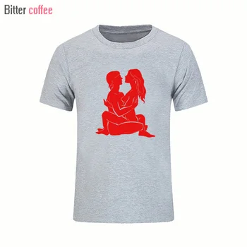 CAFÉ AMARGO Verano Camiseta de los Hombres del Amor de Pareja el Sexo Romántico de Impresión Divertido Prendas de la Marca T-shirt Plus tamaño XS-XXXL