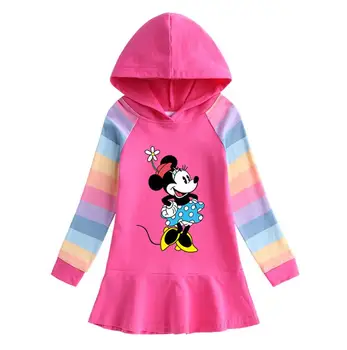 Disney las Niñas de Bebé de la Ropa de los Niños de Mickey Vestido con Capucha de Otoño en Primavera de Minnie Mouse dibujos animados Suéter de Vestidos de Niña