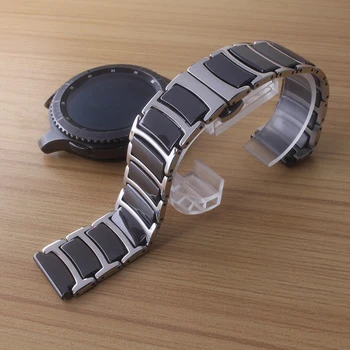 Correas de reloj de acero inoxidable de envoltura de Cerámica Pura correa de Reloj inteligente de pulsera relojes de 20mm 22mm mariposa hebilla de implementación de la venta caliente