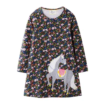 Vestido de las niñas Otoño Otoño 2020 Nuevos de manga Larga T-shirt de Impresión de dibujos animados Vestido de Princesa Vestido de los Niños Ropa De Vestido de Fiesta