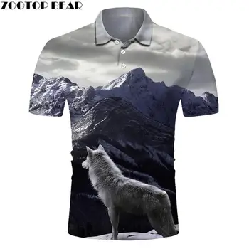 ZOOTOP OSO Impreso en 3D de la Camisa de Polo Hombres Lobo Solitario Casual Camisa de Polo de Hombre de Moda Streetwear Llegada de Nuevos Tops Camiseta Slim Ropa de los hombres
