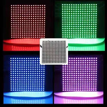 1 PcsDC5V 16x16 12 de Matriz de puntos RGB Suave Píxel de la Pantalla WS2812B Digital LED Flexible Individualmente Direccionables de la Luz del Panel H3-007