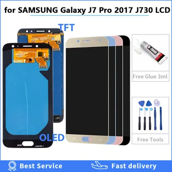 OLED lcd J7 2017 para Samsung Galaxy J730F J730GM J730G J730 Pantalla J7 Pro LCD de la pantalla táctil de montaje Ajustable Digitalizador