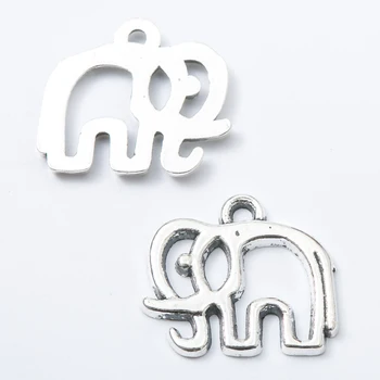 70 piezas retro de metal de aleación de zinc de elefante colgante para el DIY de la joyería hecha a mano collar de decisiones 7492