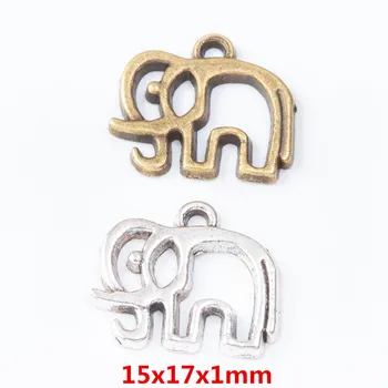 70 piezas retro de metal de aleación de zinc de elefante colgante para el DIY de la joyería hecha a mano collar de decisiones 7492