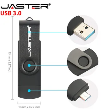 JASTER USB 3.0 OTG metal unidad flash usb pendrive de 16GB 32GB 64GB 128GB de llave de memoria usb pen drive flash