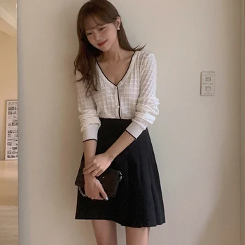 Shintimes Mujer Negra Falda Plisada Falda De Una Línea De Mini Faldas Para Mujer Otoño Estilo Coreano Ropa Jupe Femme Faldas Mujer Moda 2020