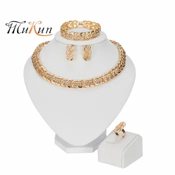 MUKUN de Alta Calidad Dubai de color dorado, sistema de la Joyería Para las Mujeres africanas perlas de joyería de moda collar de la mujer a la boda de la joyería conjunto
