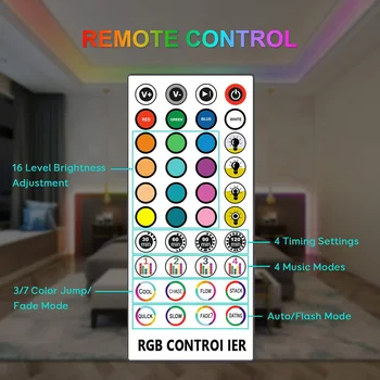 RGBIC Direccionable DC12V 5050 LED Luz de Tira del Efecto del arco iris Persiguiendo Efecto Sueño de Color de Color Magic Control Remoto RF de Sincronización de Música