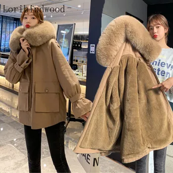 2020 nuevo invierno chaqueta de plumón para espesar la felpa enviado a superar femenino ins de han edición suelta de algodón de la capa