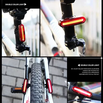 3 Modos de Luz de la Bici de USB Recargable de 300 Lúmenes de Luz de la Bicicleta del LED Conjunto de Ciclo de Montaña Frente de nuevo Faro de luz de la Linterna de la Linterna