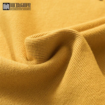 Duckwaver básica o-cuello sólido otoño invierno Suéter Sencillo versátil bordado jersey suéter delgado de manga larga T-shirt