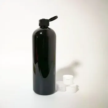 10pcs 500 ml de Plástico negro Cosmética de la Botella Vacía con Tapa Flip Aceite Esencial de Crema de Muestra de Embalaje Contenedor de Botellas