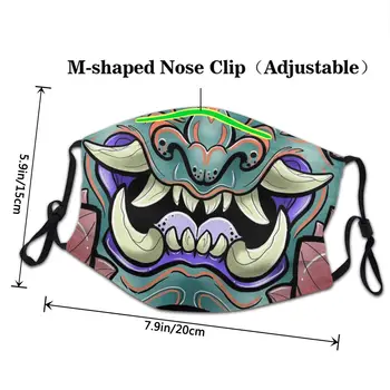 Oni-samurai reutilizables máscara facial japonés anti-humo anti-polvo de la máscara de Adulto Niños Adolescentes MP2.5 respirador de Filtro en la boca de mufla