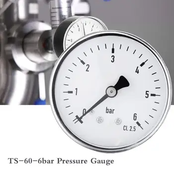 TS-60 0-6bar de Aire Medidor de Presión de 2,3 pulgadas de Agua Líquida Aceite Combustible Medidor de Presión Hidráulica de Vacío Manómetro Comprobador de Herramientas de Medición