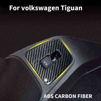 Tronco de coche Interruptor de la etiqueta Engomada para el Volkswagen Tiguan Mk2 de Fibra de Carbono 2016 2017 2018 2019 2020 Interior del Coche Decoración Interruptor de la etiqueta Engomada