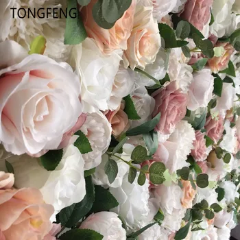 8pcs/lote Artificiales de seda rosa 3D flor del panel de la pared de la boda telón de fondo de la flor de la decoración corredor de la boda decoración de la etapa TONGFENG