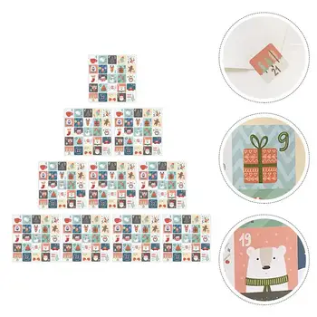 10 Hojas de Sobres de Pegatinas de dibujos animados de la etiqueta Engomada de la Torta de la Tarjeta Decorativo Pegatina de Navidad de la Etiqueta del Número de la Tarjeta de Decoración