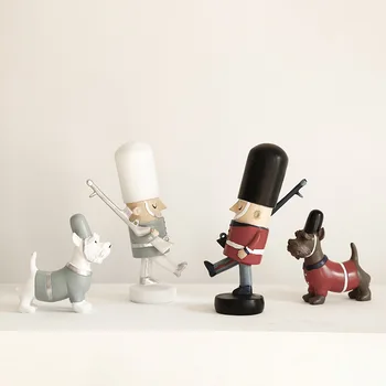 Creativo De Estilo Nórdico De Marionetas De Cascanueces Soldado Británico Decoración Para El Hogar Gabinete Del Vino Salón De Figuritas De Decoración De Artesanías De Regalo