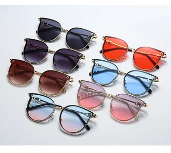 2020 de Metal de la Marca de un Buen Diseño de Gafas de sol de las Mujeres de la Vendimia del Marco Sol Galsses mariposa de Lujo Negro de los Tonos de Moda de gafas de sol Uv400