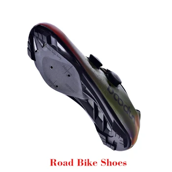 Boodun Zapatos de Ciclismo de Carretera, Bicicleta de Montaña MTB Zapatos con Bloqueo de Listones de colores de Microfibra Transpirable Suela de Nylon de Bicicletas Zapatos