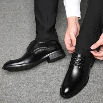 NPEZKGC Hombres de Negocios Zapatos Formales de Cuero Genuino de Negocios Zapatos Casuales de los Hombres Vestido de Oficina de Lujo Zapatos de Tamaño 48 hombres zapatos