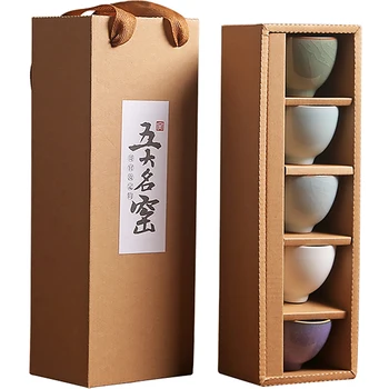 50 ml-100 ml de la Caja de Regalo de la Taza de Té de la Vendimia de Cerámica de Cerámica de Japón Estilo de la Taza de té de Oficina Maestro de Té Pequeños Cuencos de Taza de Agua Cristalería Teaware