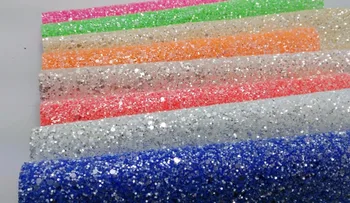 Grueso Brillo de Cuero de colores Fluo Cuero de la PU de la Tela para el DIY de Costura SK34