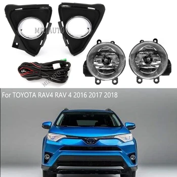 Luz de niebla del Kit para Toyota RAV4 2016 2017 2018 Bisel + Relé de Alambre Arnés del Interruptor de la Luz de niebla luces de la lámpara