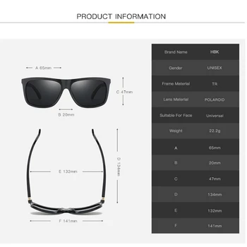 HBK 2019 Gafas de sol de los Hombres Polarizada TR90 Flexible Templo de la Plaza de Diseño de la Marca de Tonos Controlador de Gafas UV400 Oculos De Sol Hombre