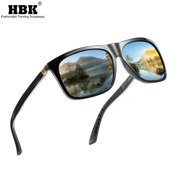 HBK 2019 Gafas de sol de los Hombres Polarizada TR90 Flexible Templo de la Plaza de Diseño de la Marca de Tonos Controlador de Gafas UV400 Oculos De Sol Hombre