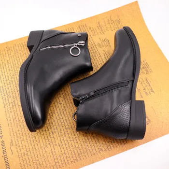 Hemera Estudios básicos de tobillo botas Mujer 2020 ligero cómodo zip botas de las mujeres de nuevo en camello negro marron