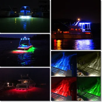 Super Brillante 27W Barco Tapón de Drenaje de luz LED RGB que cambia de Color 9 LED de Luz bajo el agua el Barco de la lámpara de luz de 1/2