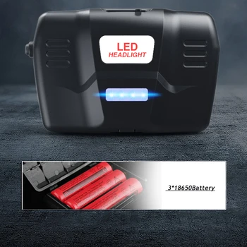 XHP90.2 USB recargable LED proyector resplandor de la cabeza de la lámpara de luz de cabeza de zoom de alta potencia de luz de cabeza para el campamento construido en el ventilador de refrigeración ejecutar