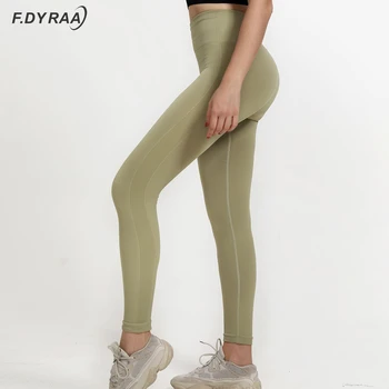 F. DYRAA Mujeres Gimnasio Leggings Pantalones de Yoga de Alta elasticidad de la Aptitud Slim Mallas para Correr Deportiva de los Deportes de los Pantalones de los Pantalones de Cadera Eleva Perfecta