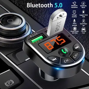 Inalámbrica Bluetooth manos libres Kit de Coche FM Transmisor Receptor MP3 LCD Reproductor de Audio USB Dual del Cargador Kit de Accesorios de Coches