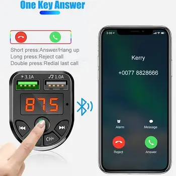 Inalámbrica Bluetooth manos libres Kit de Coche FM Transmisor Receptor MP3 LCD Reproductor de Audio USB Dual del Cargador Kit de Accesorios de Coches