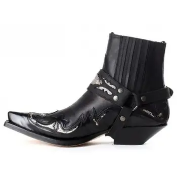 El invierno de la Moda Británica de los Hombres de Calidad Superior de Cuero de la PU Slip en Botas Transpirable Botas Chelsea Masculina Casual Zapatos De Hombre D352
