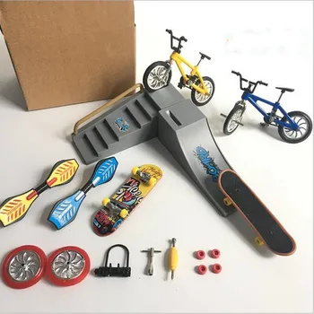 1 juego Finger BMX Diapasón de Skate de Bicicletas de Juguete Divertido Tablas de Skate Mini Motos de Juguete Conjuntos para Niños Chicos Regalos